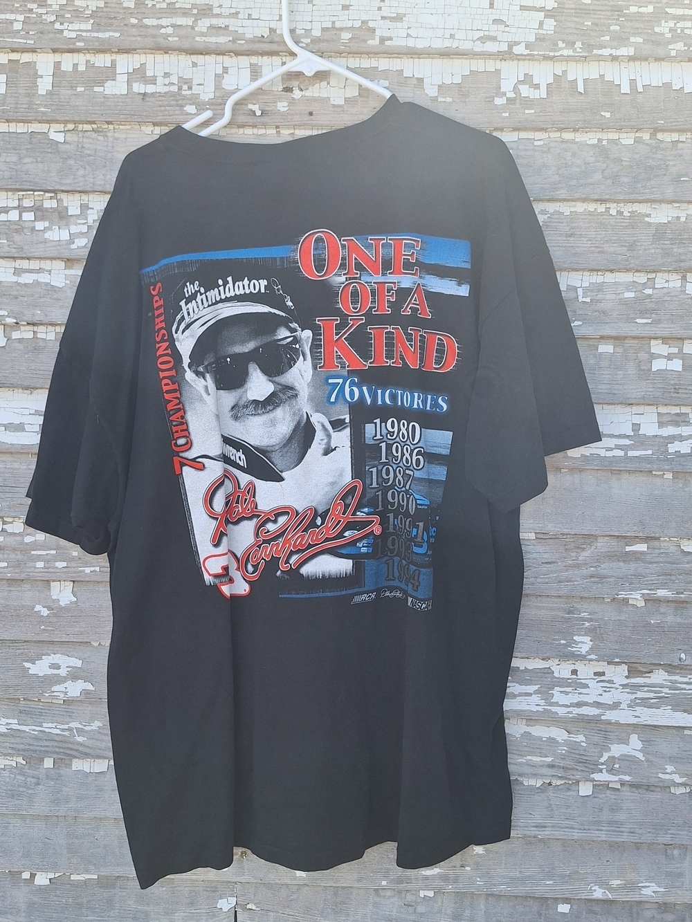 Vintage Dale Earnhardt One of a Kind Black Graphic Tee Racing Tribute Size XXXL